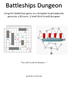 Battleships Dungeon - A Procedural 'Grid-Crawl' method of making a dungeon using 'Battleships' as a template
