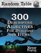 300 Descriptive Adjectives For Dungeons and Items