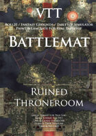 VTT Battlemap - Ruined Throne Room Map
